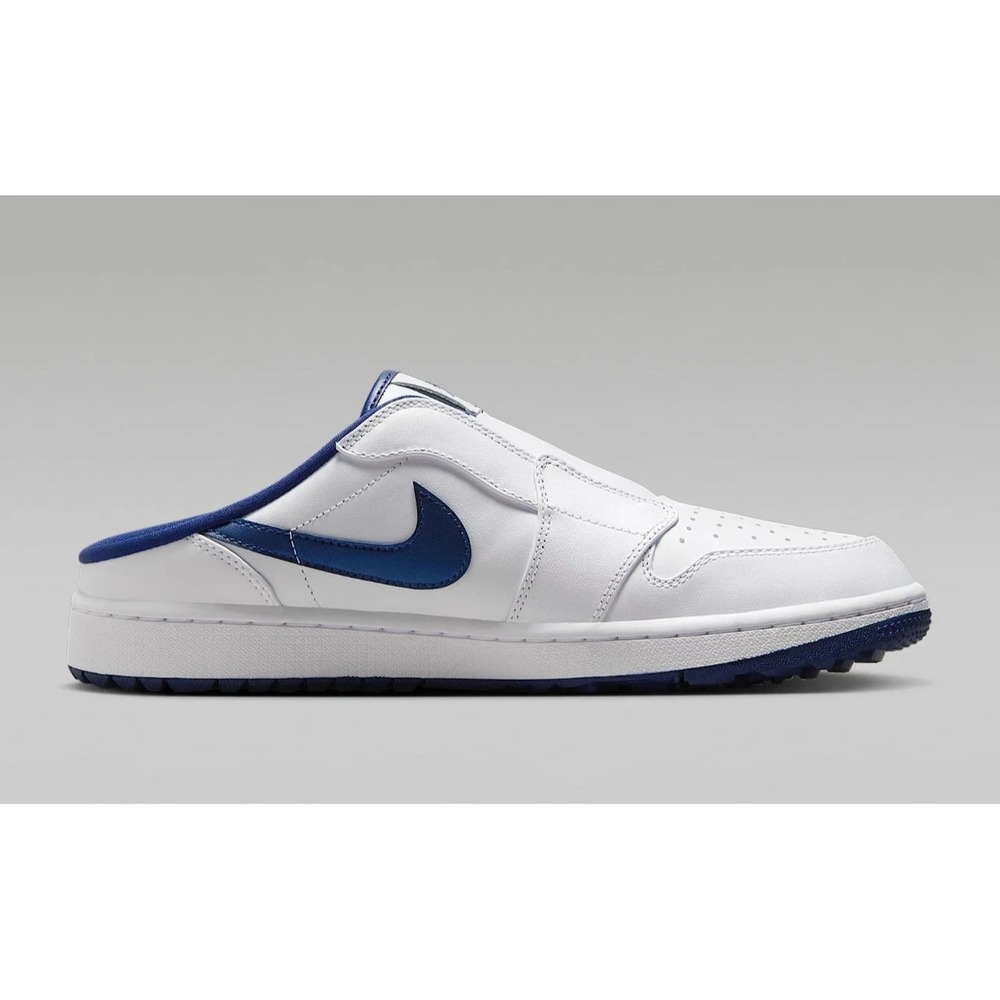 Mens Size 8 -‎ Nike Air Jordan 1 Mule Golf Shoes White Midnight Navy FJ1214-103